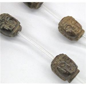 Chinese Jade Buddha Beads, approx 14x18mm