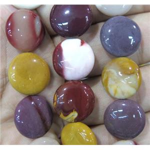mookaite bead, flat-round, approx 20mm dia