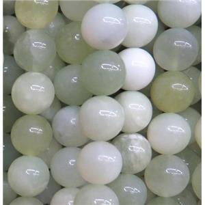 New Mountain Jade beads, round, approx 10mm dia, 15.5 inches