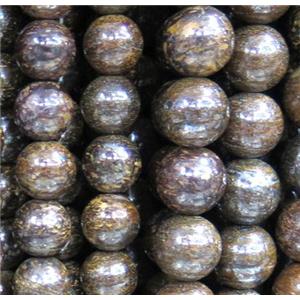 round Bronzite beads, approx 8mm dia, 15.5 inches