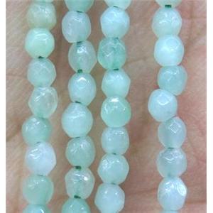 tiny Burman Chrysoprase beads, faceted round, approx 3mm dia