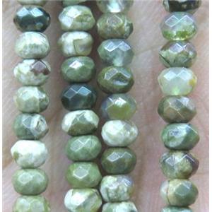 tiny Rhyolite Beads, faceted rondelle, approx 4mm dia