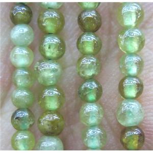 round Peridot Beads, green, tiny, approx 3mm dia