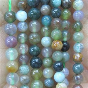 tiny Indian Agate beads, round, approx 4mm dia
