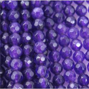 tiny purple Chalcedony beads, faceted round, approx 4mm dia
