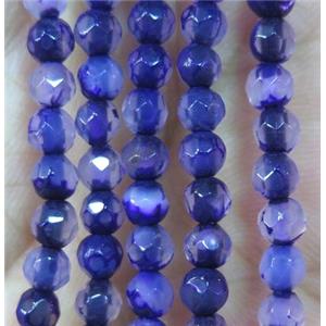 Tiny lavender agate bead, faceted round, approx 4mm dia