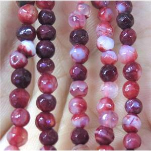 Tiny agate bead, faceted round, approx 4mm dia