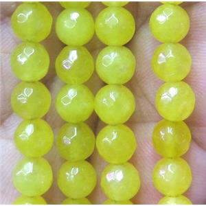 faceted round yellow agate beads, approx 6mm dia