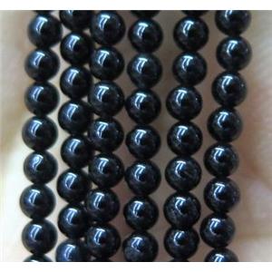 tiny black onyx agate beads, round, approx 2mm dia, 15.5 inches length