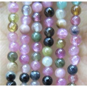 round tiny tourmaline beads, approx 2mm dia, 15.5 inches length