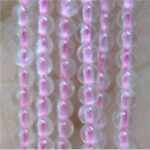 tiny round Rose Quartz seed Beads, approx 2mm dia, 15.5 inches length
