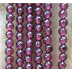 tiny garnet beads, round, approx 2mm dia, 15.5 inches length