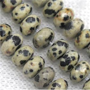 spotted dalmatian jasper beads, faceted rondelle, approx 5x8mm