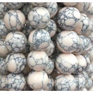 round turquiose beads, synthetic, 16mm dia, approx 24pcs per st