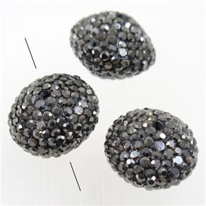 resin bicone beads paved rhinestone, approx 17mm