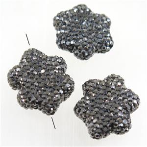 resin bead paved rhinestone, approx 20-22mm