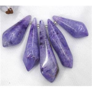 clear quartz pendant for necklace, jewelry sets, puple dye, approx 20-60mm