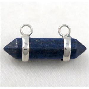 lapis lazuli pendant with 2-holes, bullet, approx 10-30mm