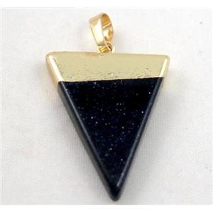 Blue SandStone pendant, triangle, approx 25-35mm