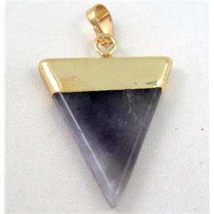 Amethyst Pendant, triangle, approx 25-35mm