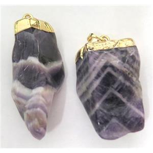 amethyst pendant, freeform, gold plated, approx 15-40mm