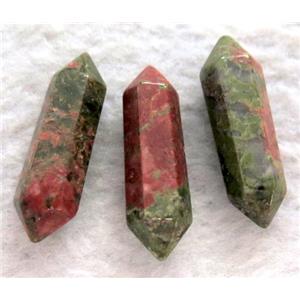 unakite bullet charm, no-hole, approx 30mm length