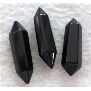 black onyx bullet charm, no-hole, approx 30mm length