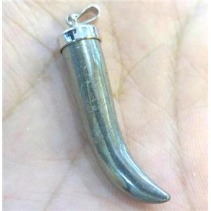pyrite horn pendant, approx 7-35mm