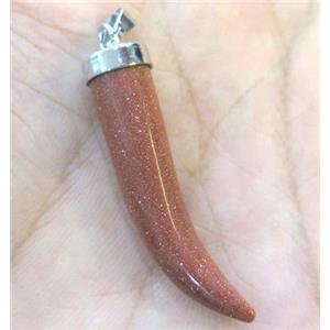 gold sendstone horn pendant, approx 7-35mm