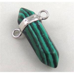 malachite bullet pendant with 2holes, approx 10-30mm