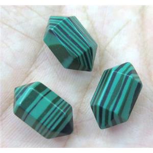 Synthetic Malachite Bullet Beads Undrilled, approx 8-16mm