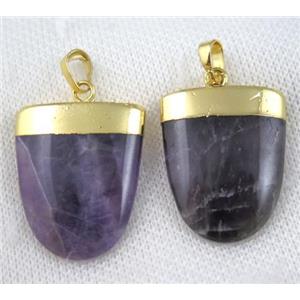 amethyst pendant, gold plated, approx 25-33mm