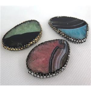 Druzy Agate Beads paved foil, freeform, mix color, approx 30-60mm