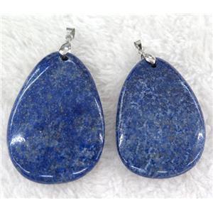 Lapis Lazuli pendant, teardrop, blue, approx 35-55mm
