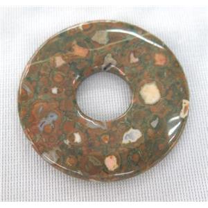 Rhyolite donut pendant, approx 45-50mm