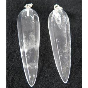 clear quartz pendulum pendant, approx 15-55mm