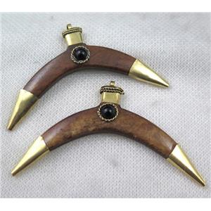 brown bone horn pendant, approx 12-75mm