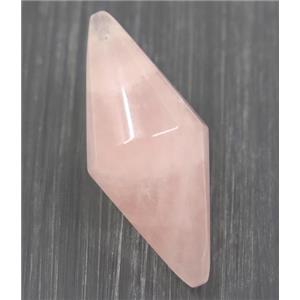 pink Rose Quartz pendulum pendant, approx 15-38mm