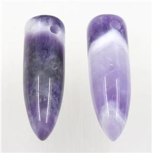 purple Dogtooth Amethyst bullet pendant, approx 12-40mm