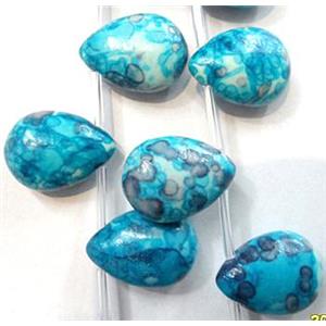 Rain colored stone bead, stability, 13x18mm, approx 22pcs per st