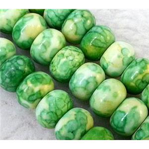 rainforest stone bead, rondelle, green, stability, 6x10mm, approx 66pcs per st