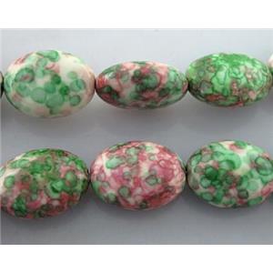 rainforest stone beads, stability, flat-rice, 13x18mm, approx 22pcs per st