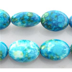 rainforest beads, oval, blue, stability, 10x14mm, approx 28pcs per st