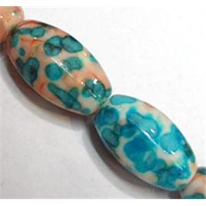 Rain colored stone bead, stability, 8x14mm, approx 28pcs per st