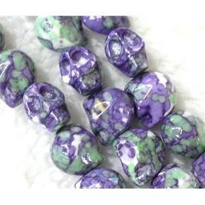 rainforest Stone Skull Beads, stability, approx 10x12mm, 33pcs per st