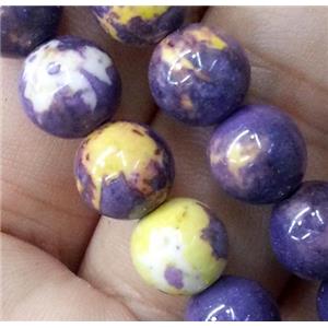 purple Rainforest stone beads, round, stability, approx 8mm dia, 15.5 inches