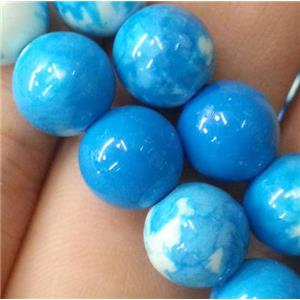 blue Rainforest stone bead, round, stability, approx 3mm dia, 15.5 inches
