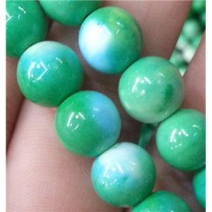 green Rainforest stone beads, round, stability, approx 14mm dia, 15.5 inches