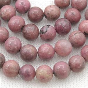 Rhodonite beads, round, AA grade, approx 8mm dia,48pcs per st