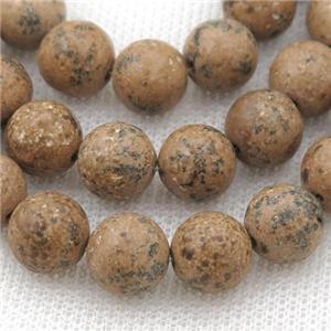 Chinese Picture Jasper Beads, round, approx 6mm dia